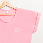 My Therapist Said embroidered eco-friendly scoop neck blouse (Pink)
