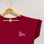 My Therapist Said embroidered eco-friendly scoop neck blouse (Maroon)